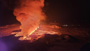 Photograph from a surveillance flight of the Icelandic Coast Guard.