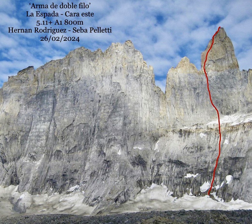 'Arma De Doble Filo' on the east face of La Espada (The Sword). 