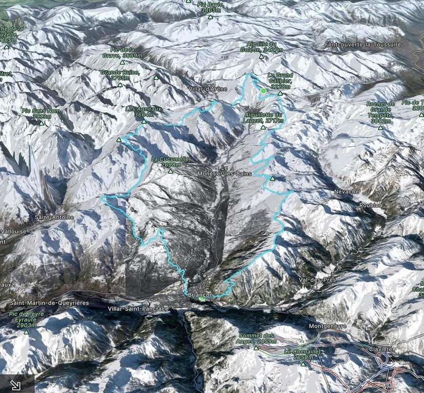 The complete route of Benjamin Vedrines.