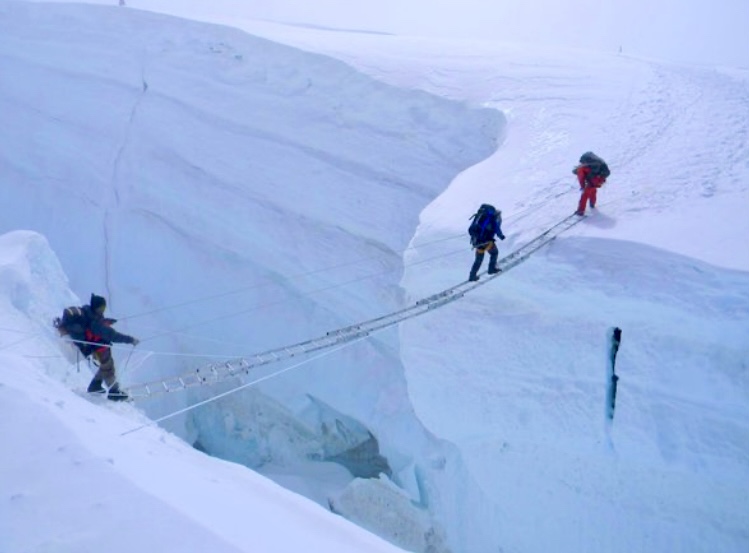 The Khumbu icefall.