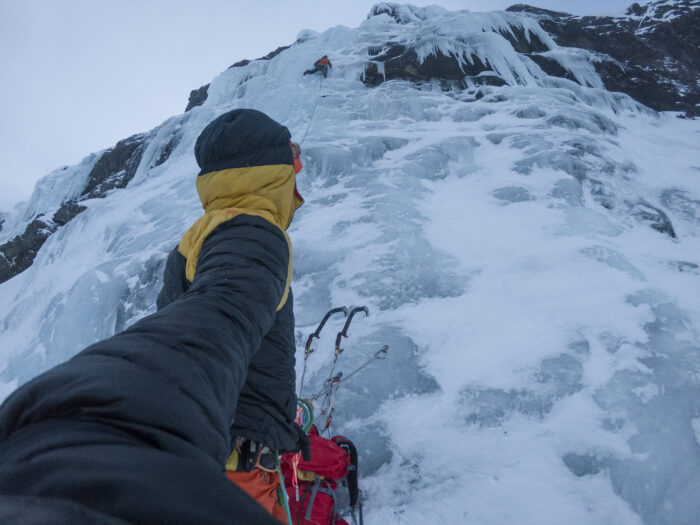 Selfie at the beginning of the icefall.