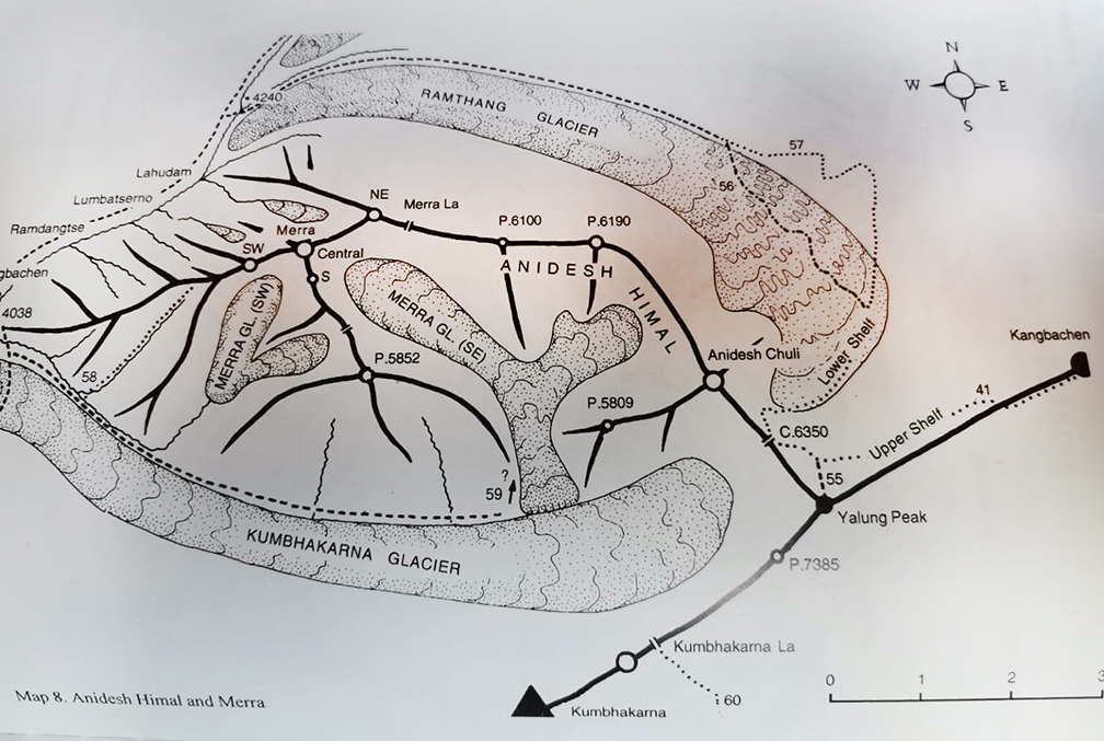 sketch map of Kangchenjunga