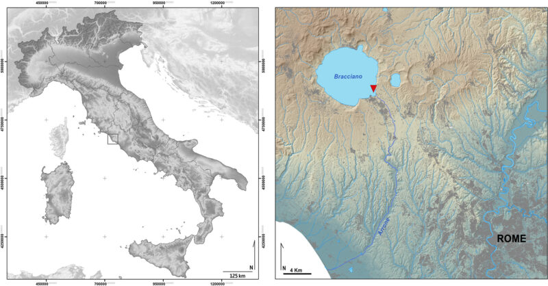 Location of La Marmotta in the Italian Peninsula.