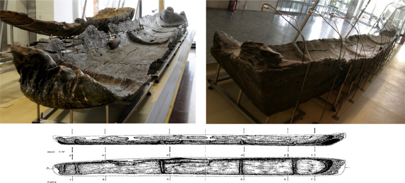 Canoe Marmotta 1.On display in the Museo delle Civiltà in Rome.
