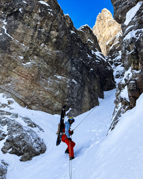 'Canal sëura l uët' on Piz de Puez in the Dolomites.