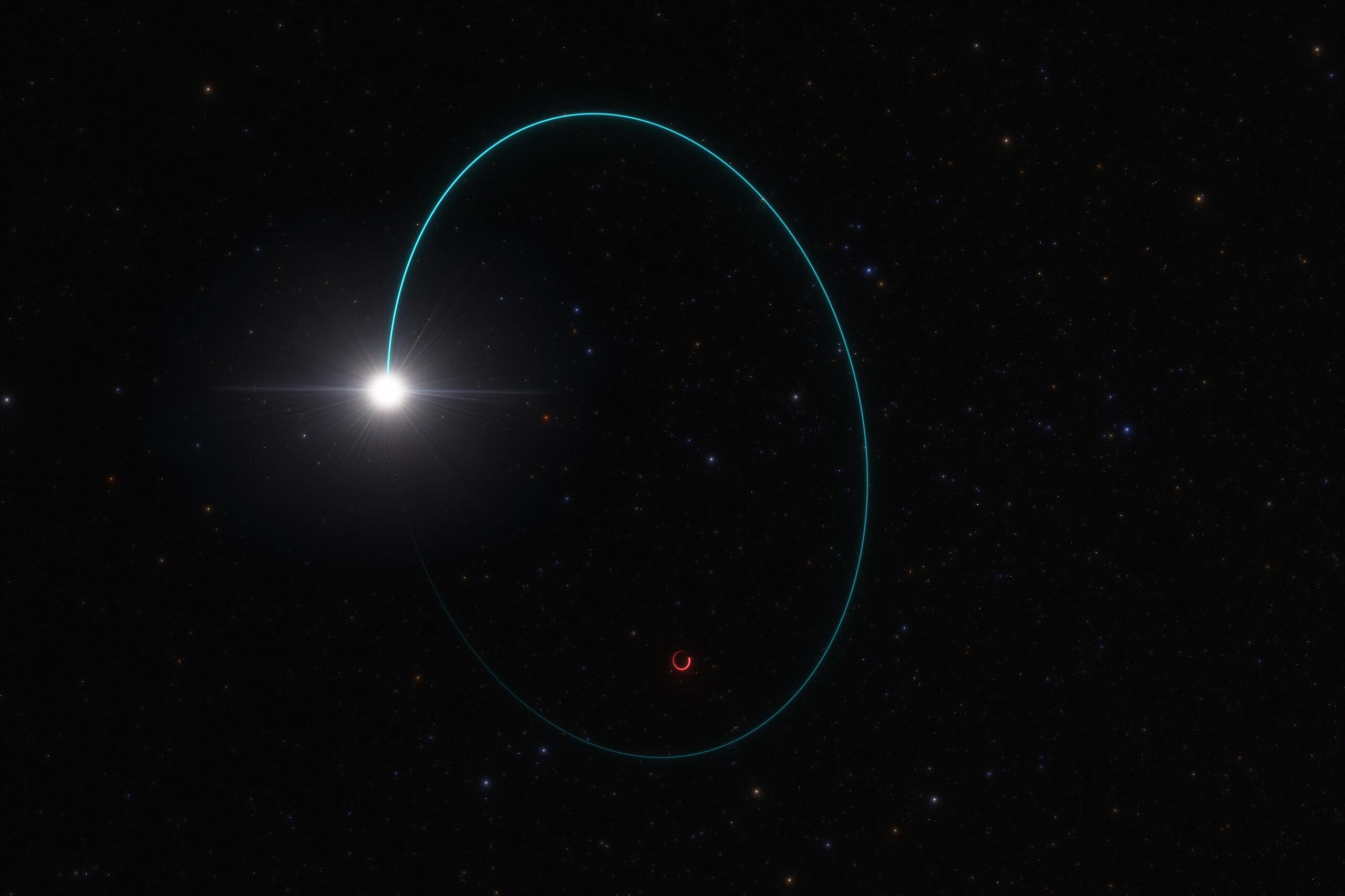 Illustration of the system that revealed the existence of Gaia-BH3.