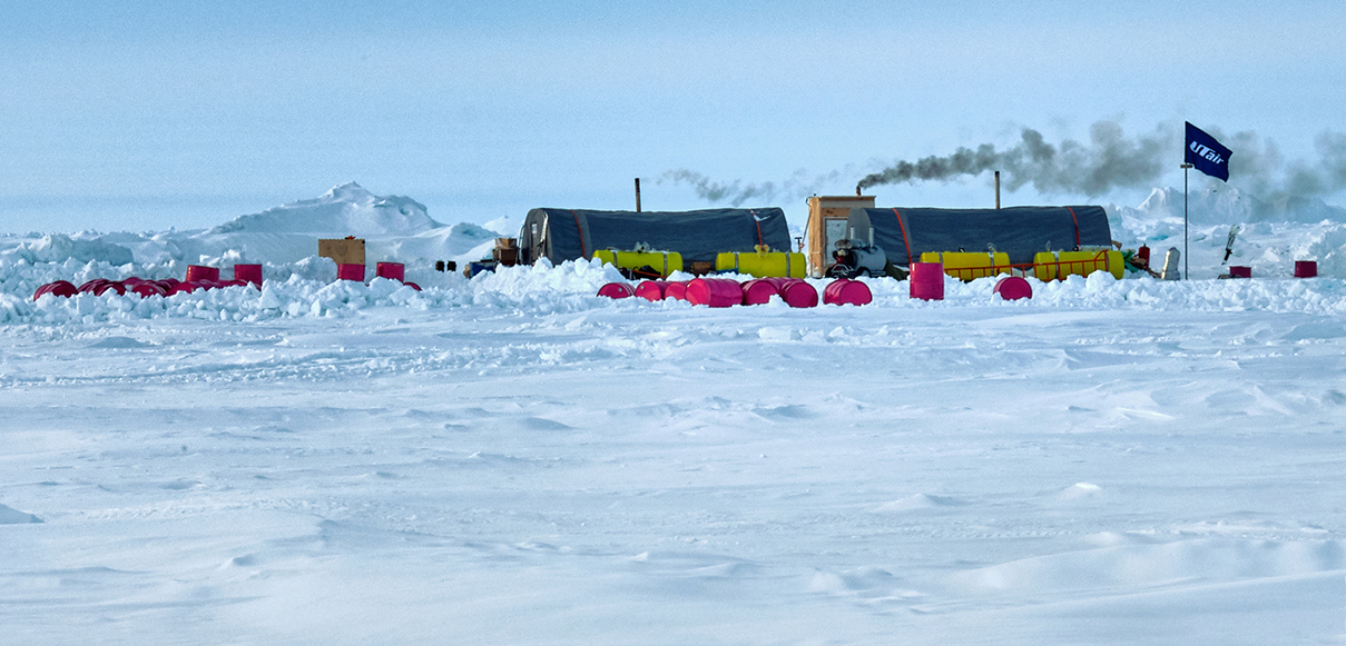Camp on ice of Arctic Ocean