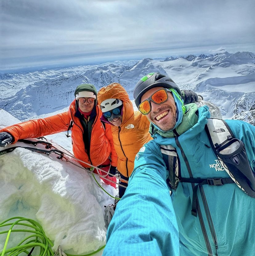 Thomas Bukowski, Anna Pfaff and Andres Marin at their highest point.