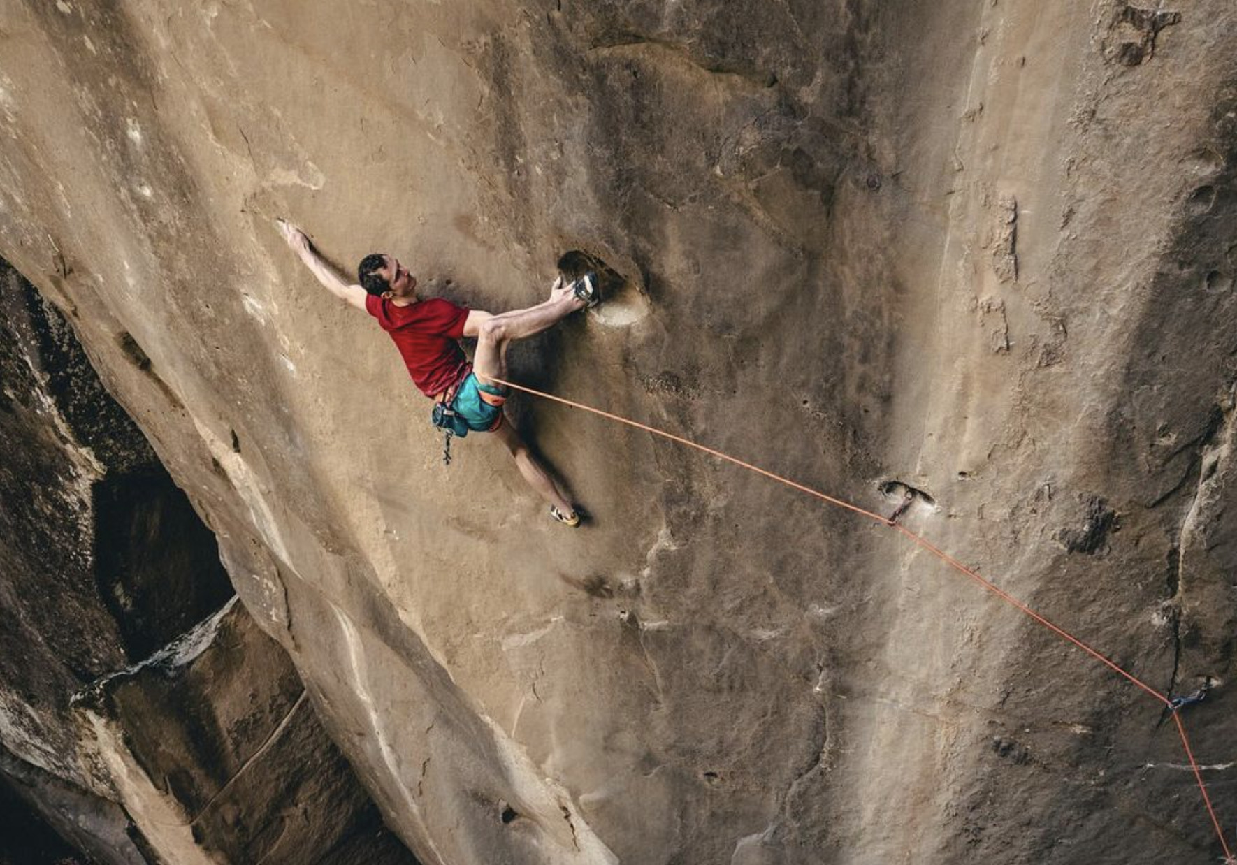 climber on vertical face