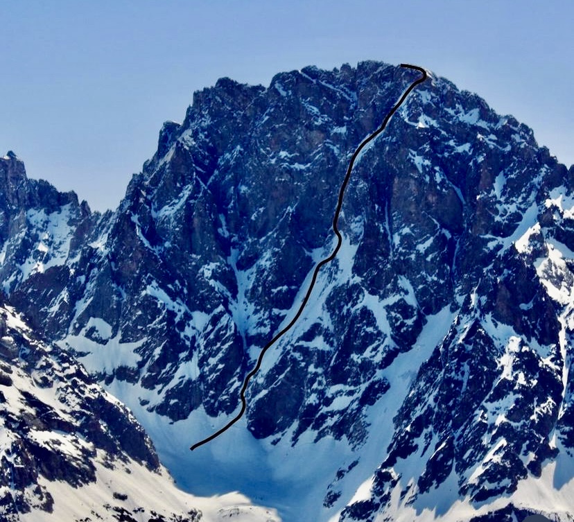 Another photo of the ski descent line.