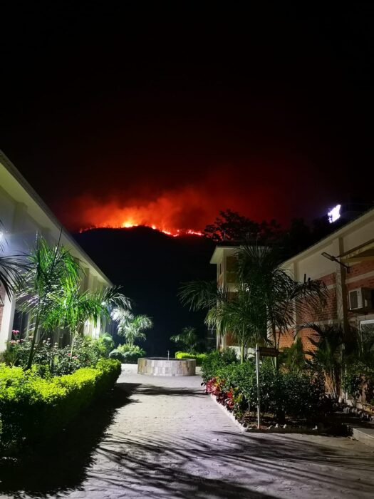A fire near Ramechhap, the departure spot for most flights to Lukla.