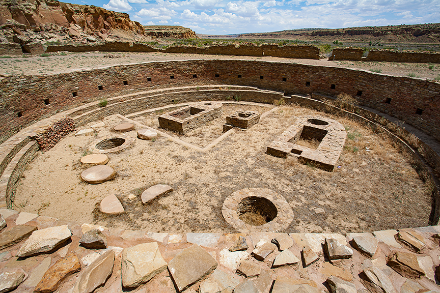 ruins at Chaco Canyon, New Mexico.