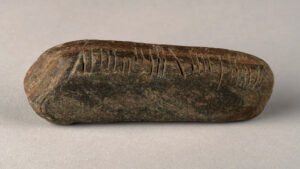 a stone with markings