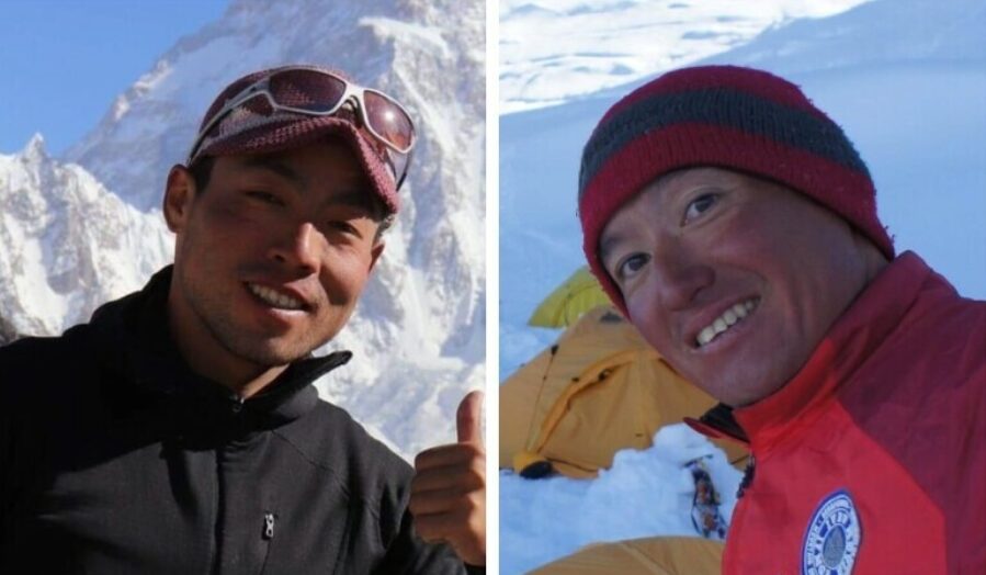 head shots of the two climbers in the mountains