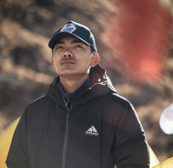 Nima rinji Sherpa looks up