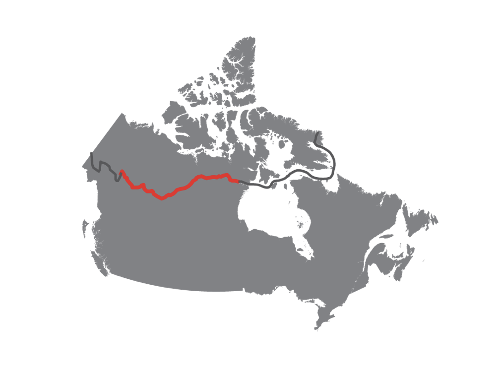 A map of the AKOR team route.