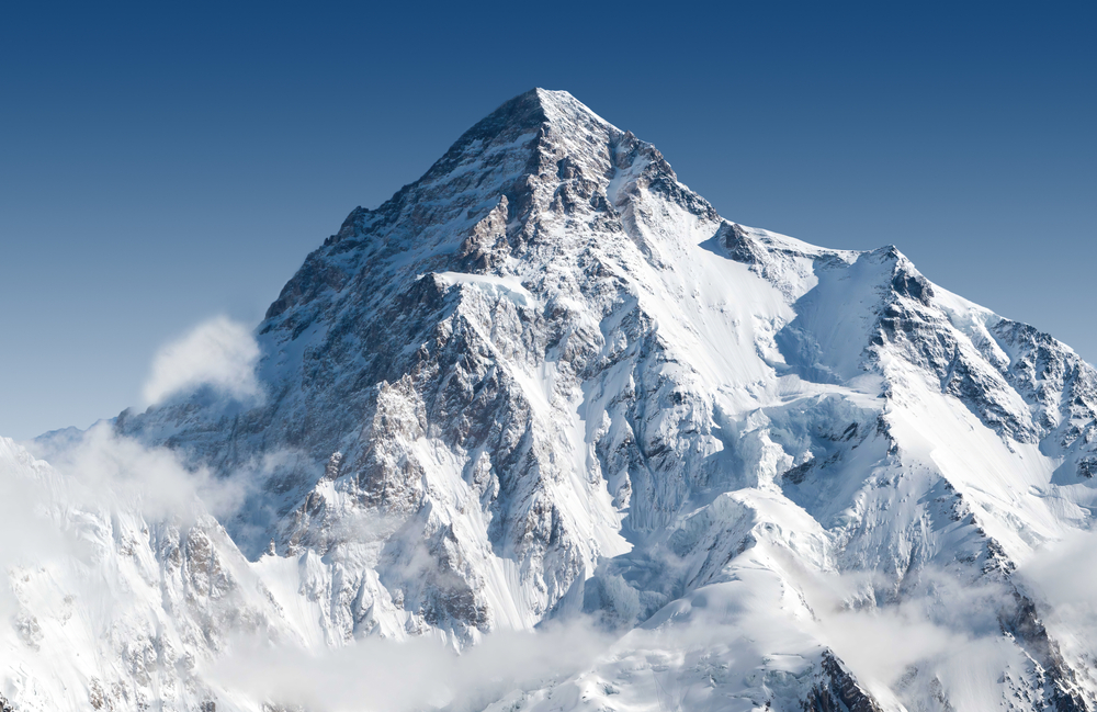 K2 with lots of snow, Karakoram, Pakistan