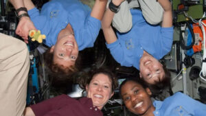 a group of four women astronauts