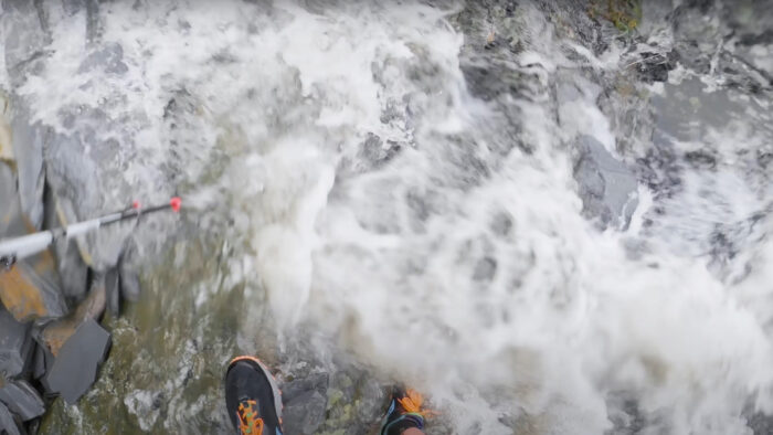 a raging river that was once a trail