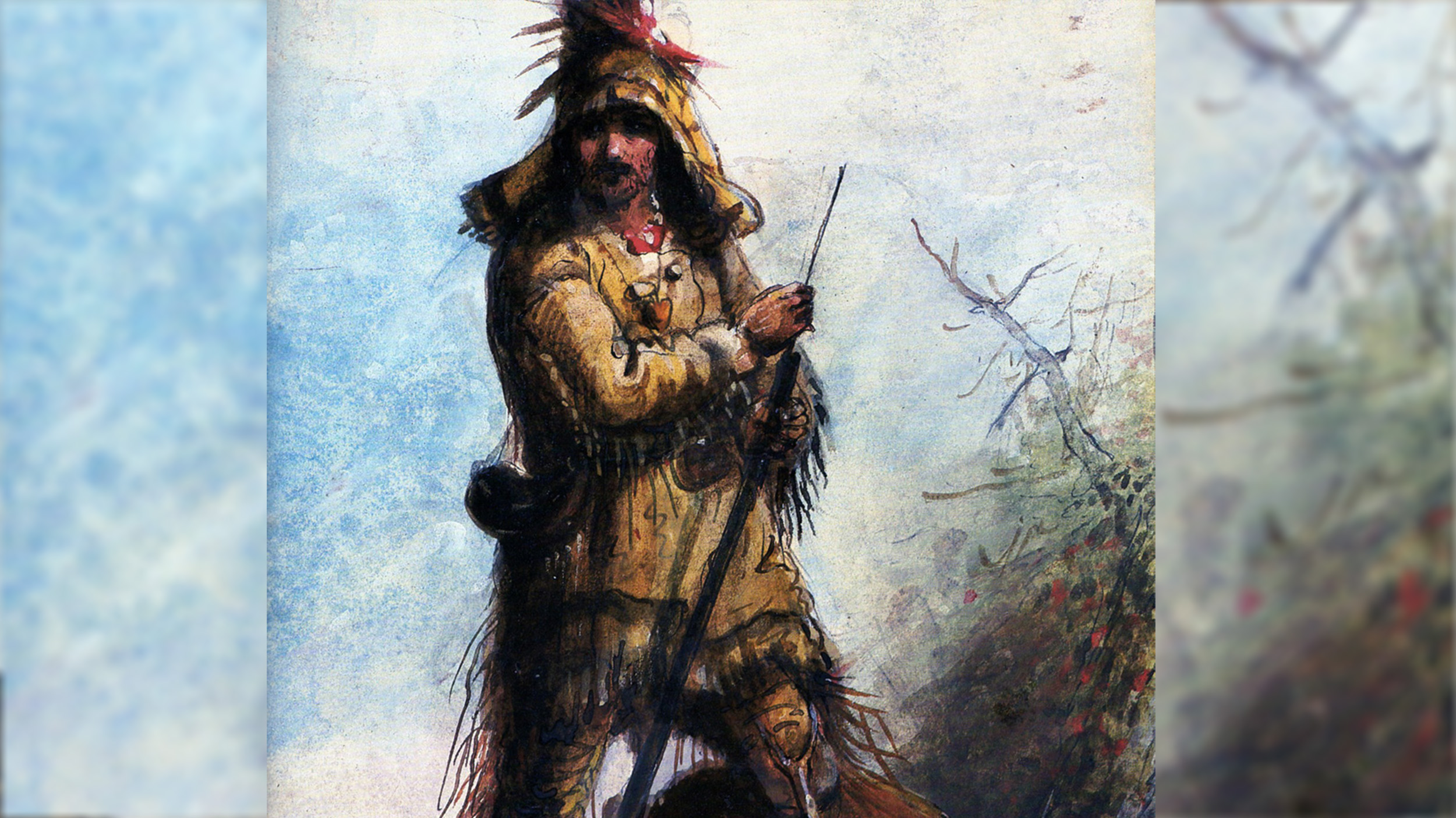 an illustration of trapper and scout Old Bill Williams