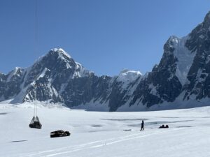 Camp gear is moved back down to Base Camp on Denali.