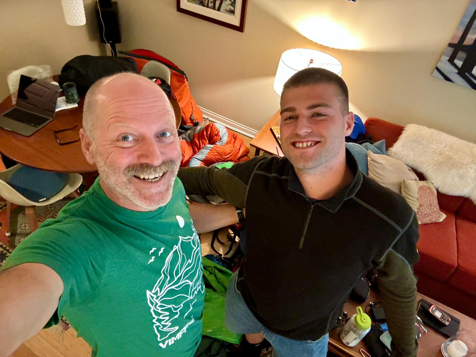 Frank Wolf (left) and Arturo Simondetti (right) packing for their trip.