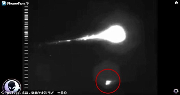 Images from the video supposedly showing the "Black Knight" exploding.