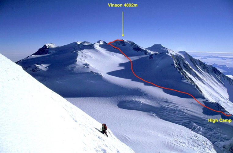 Looking south over the Vinson Msssif from the upper SW face of Mt Shinn.