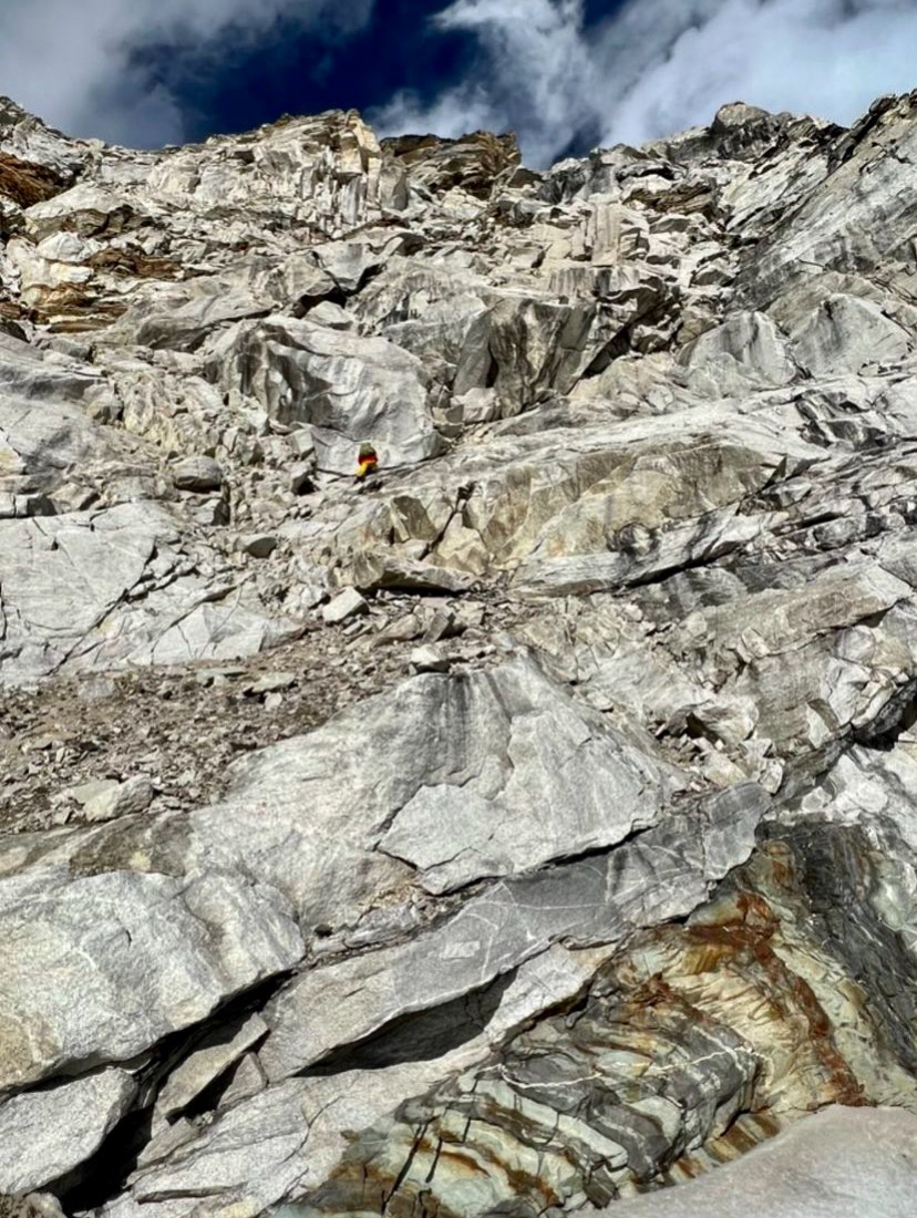 Jost Kobusch climbing up Lho La during his previous attempt.