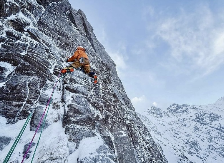 Jeff Mercier climbing.