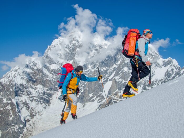 To climbers on moderate snow