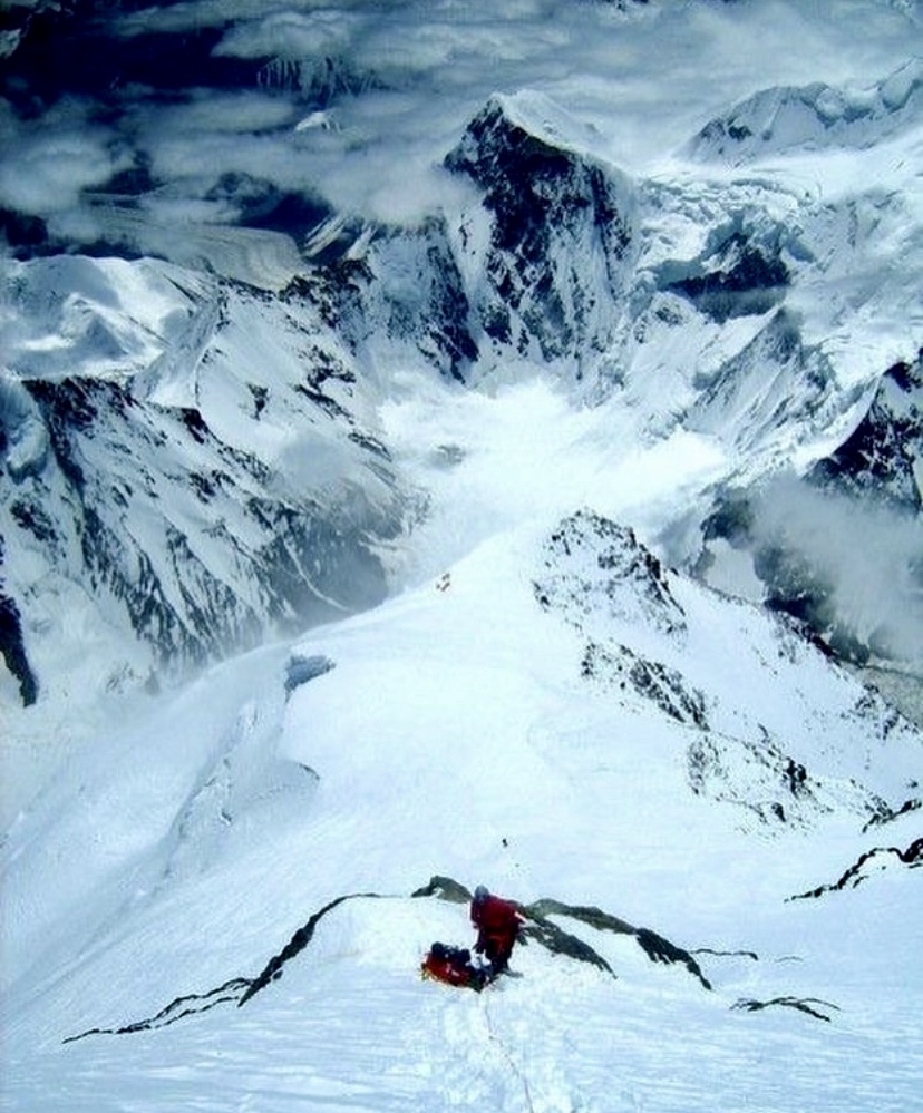 View from the lower reaches of the Bottleneck on K2.