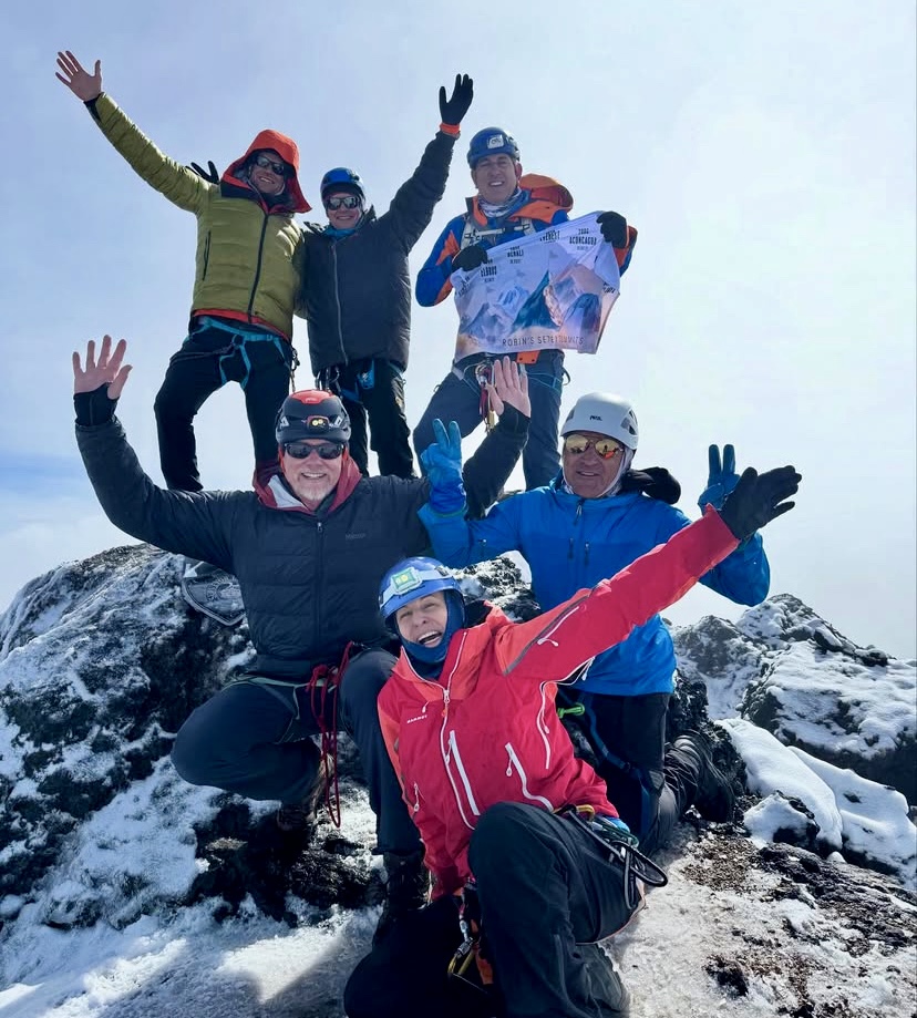 Garrett Madison's team on the summit of Carstensz Pyramid two days ago.