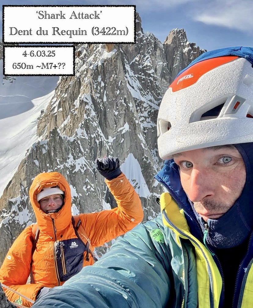 Tom Livingstone (left) and Robert Smith after ascending their new route, 'Shark Attack'.