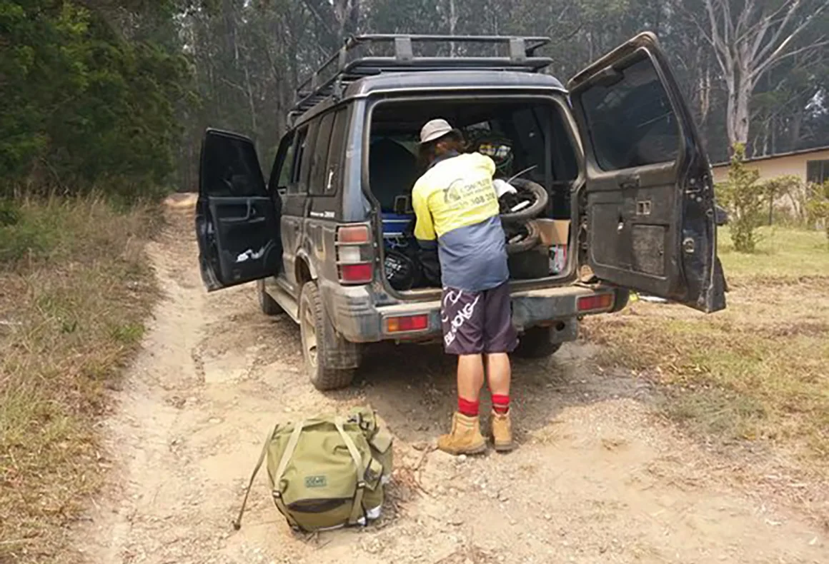 A man in a truck.