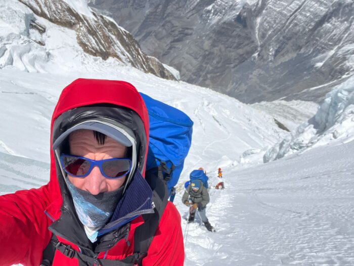 John Black's selfie while climbing on Annapurna.