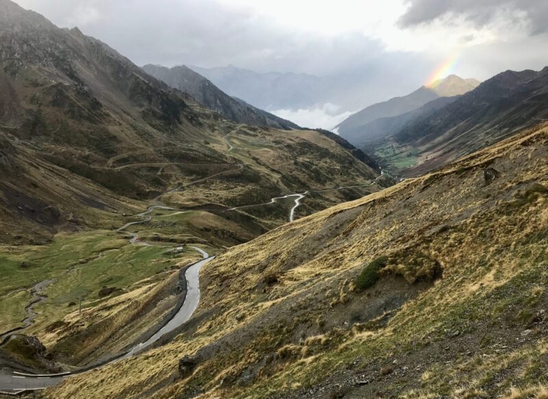 A photo from the Col du Tourmalet, looking down the valley .