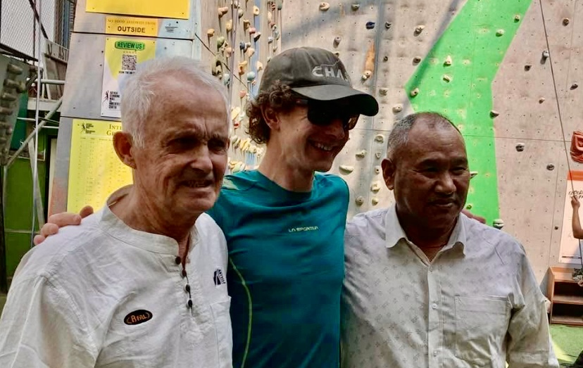 From left to right: Marc Batard, Tyler Andrews and Kaji Sherpa, in a recent photo.