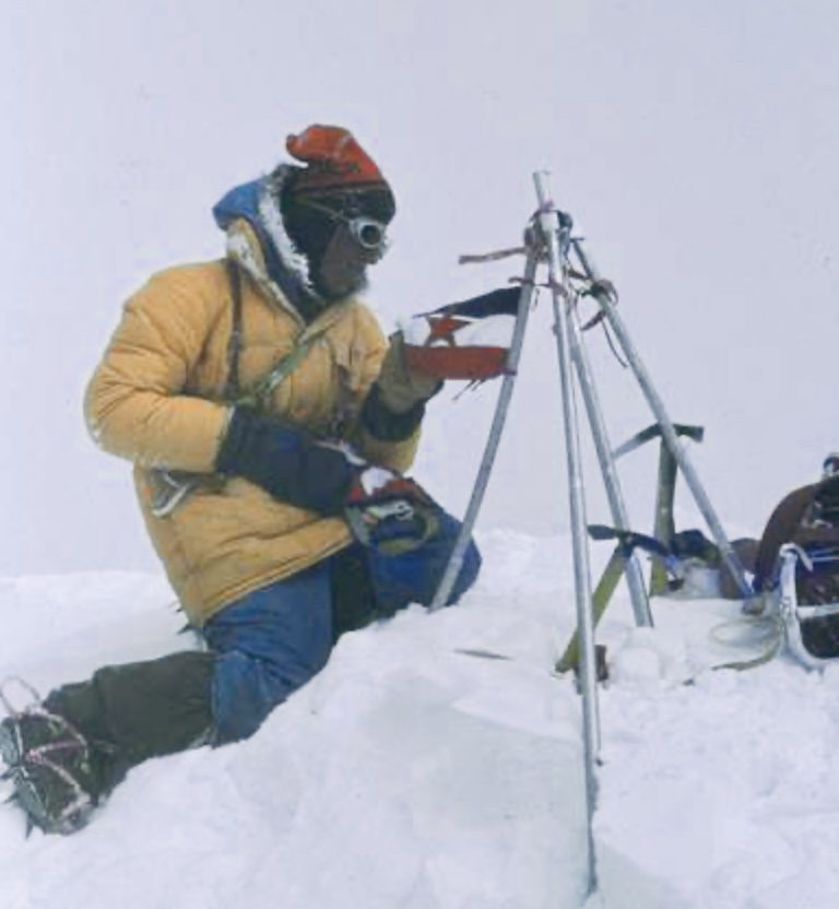 Nejc Zaplotnik on the summit of Everest.