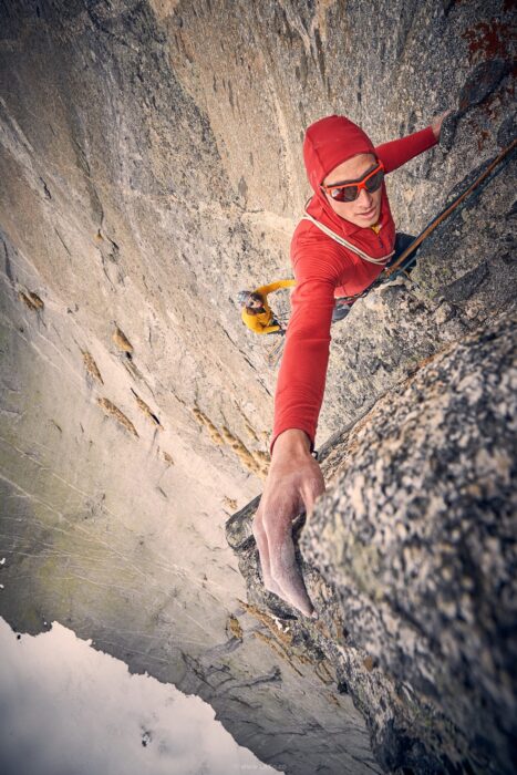 Climber on a granite face.