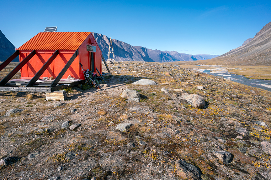 orange wilderness cabin