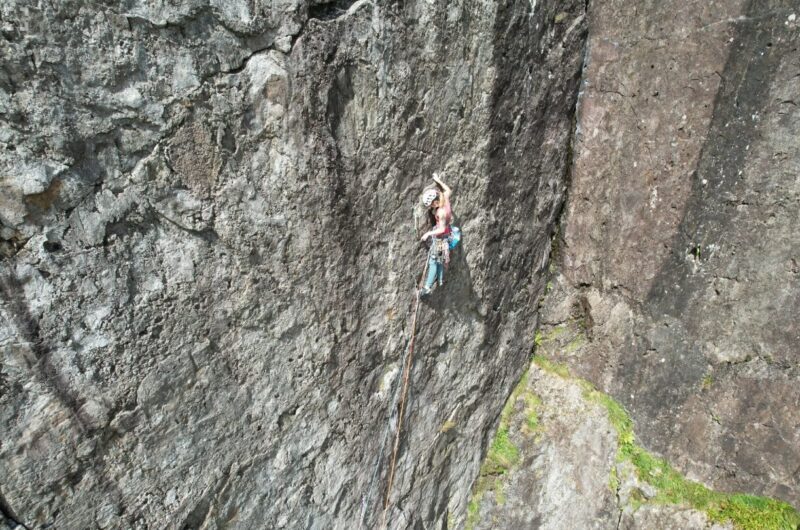 Climbing True Grip, Dinas Cromlech, Llanberis Pass.