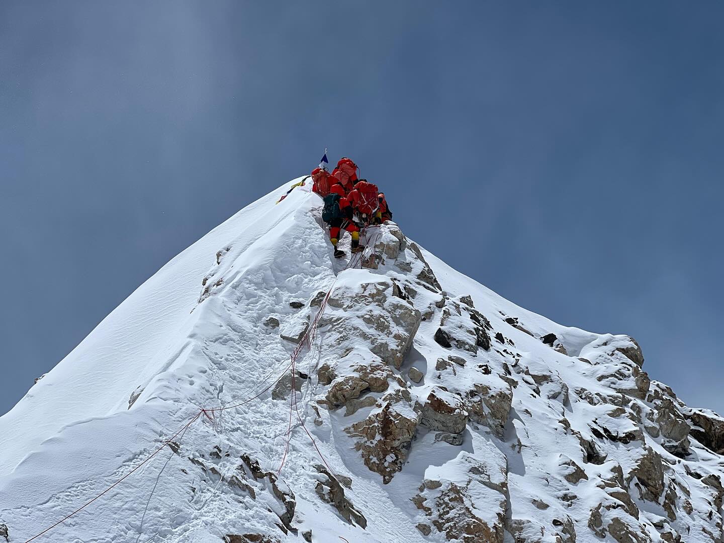 Climbers on the summit of Makalu.