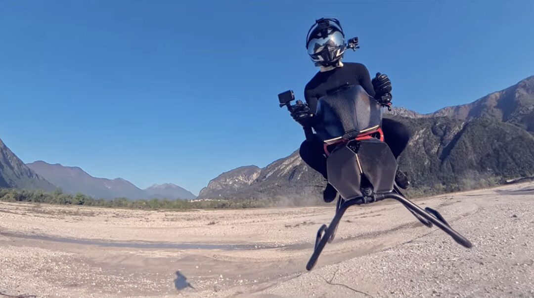 flying motorcycle and rider
