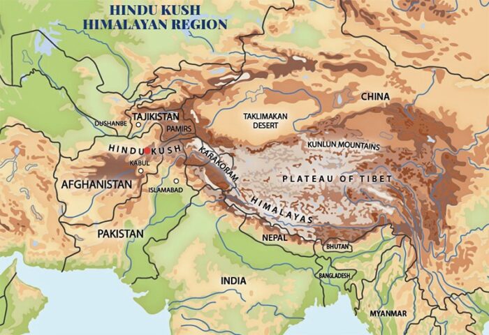 Map of the HJimalayan ranges. 