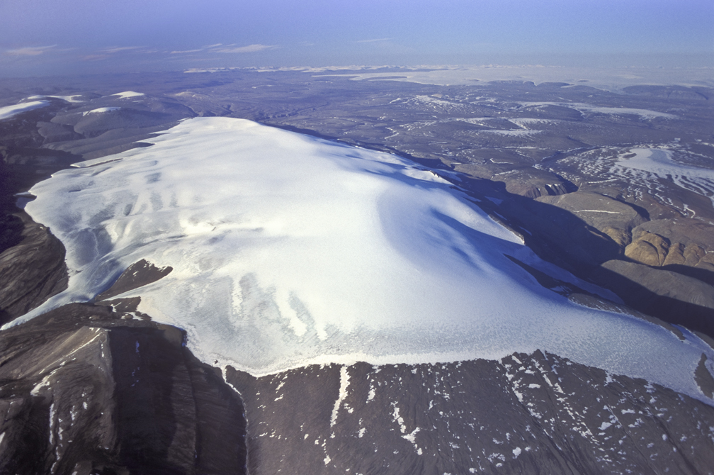 small ice cap from the air