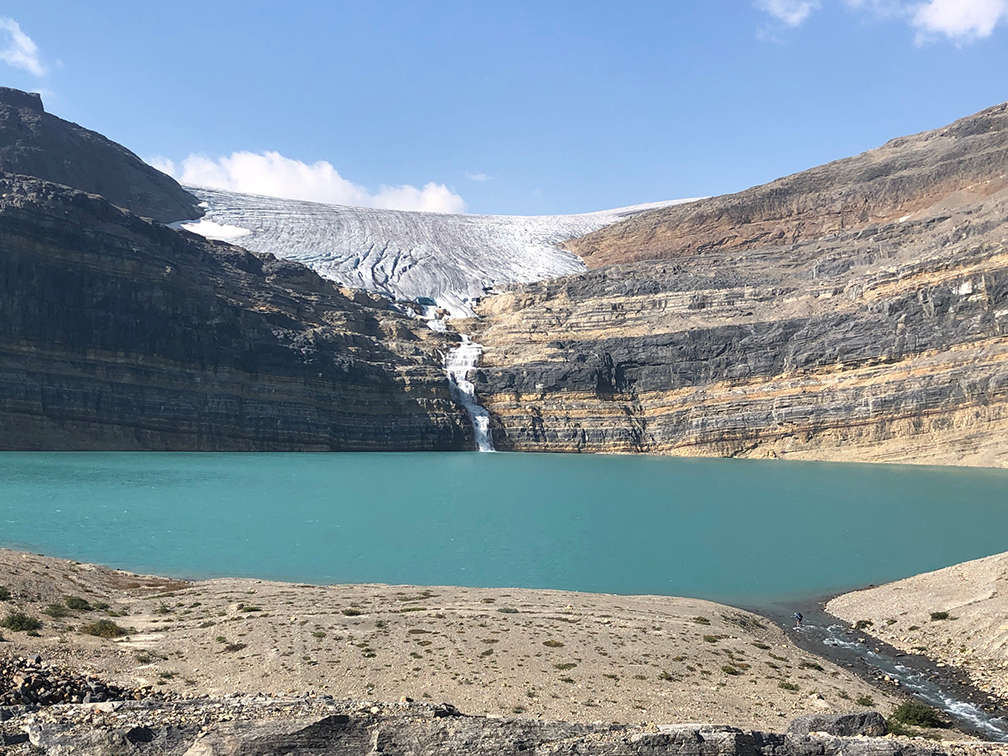 mountain lake and glacier