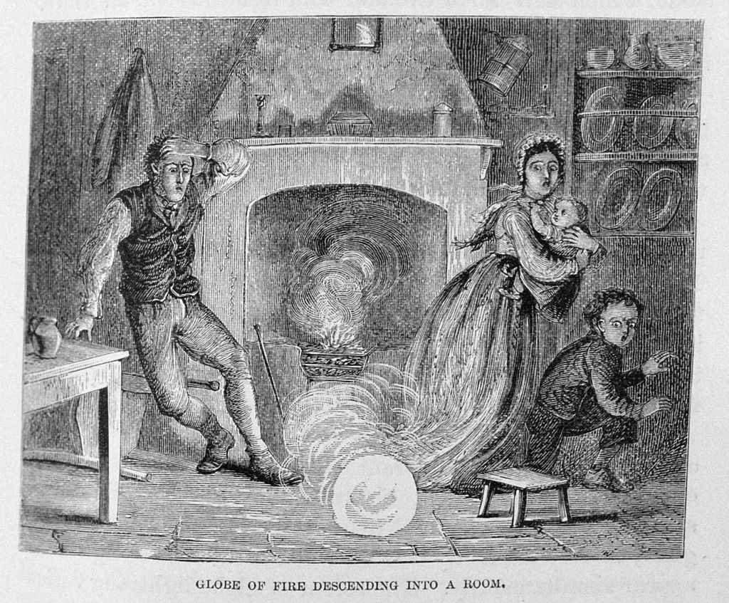 Illustration of a glowing orb entering a room