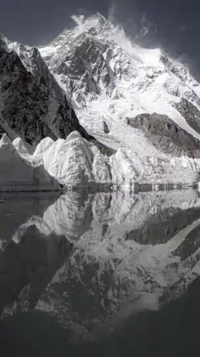 A glacial lake in front of K2. 