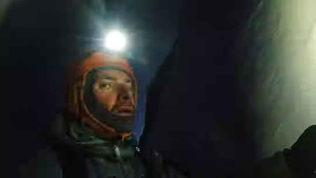 selfie of climber at night